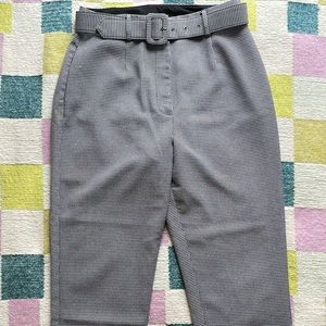 Houndstooth Trouser Pants with Belt attachment